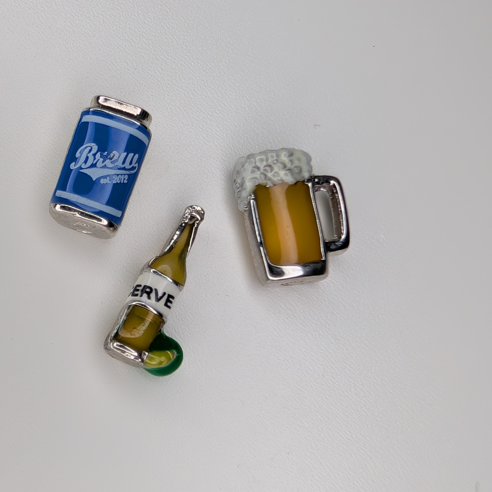 Origami Owl Beer Charm Set - Blue, Yellow, Silver